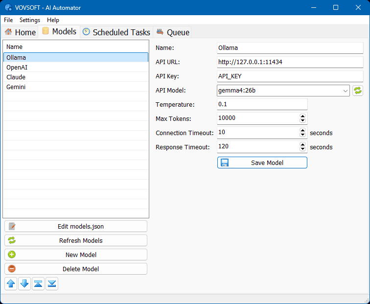 Vovsoft AI Automator Models