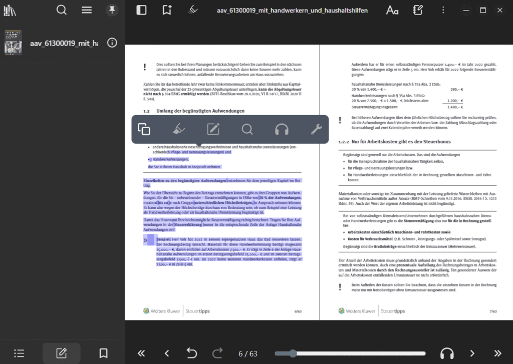 Ashampoo E-Book Reader Screenshot