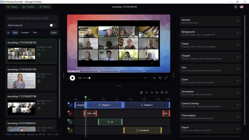 ZD Meeting Recorder Screenshot