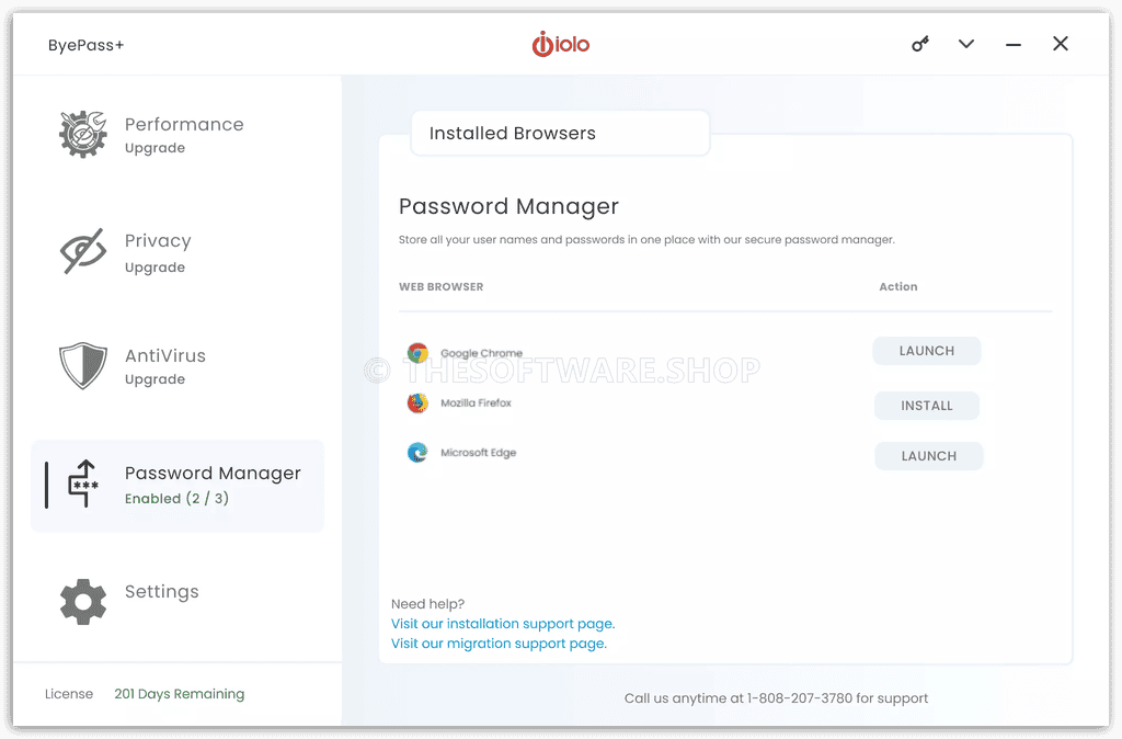 iolo ByePass+ Password Manager Screenshot