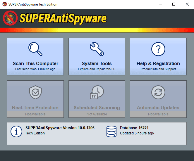 SUPERAntiSpyware PRO - Screenshot