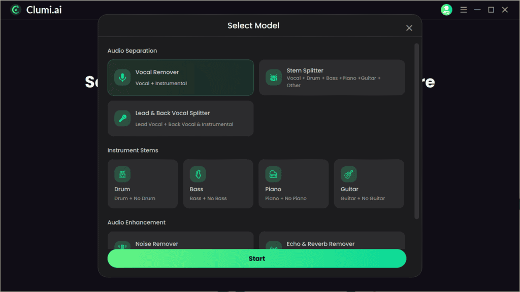 Clumi AI Vocal Remover Screenshot