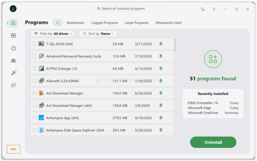 IObit Uninstaller 16 Pro - Light Theme