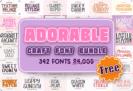 Giveaway – Adorable Craft Font Bundle: Free 342 fonts designed for Cricut, Silhouette & all your DIY projects. Commercial license