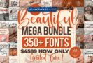 99% Off – Beautiful Fonts Mega Bundle: 353 Premium Fonts by Perspectype | Commercial License – for Windows / Mac OS X
