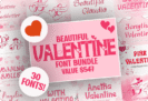 Giveaway – Beautiful Valentine Font Bundle: Free Commercial License | 30 Stunning Fonts for Your Romantic Projects.