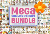 Giveaway – Big Summer Clipart Bundle: Free 44 PNG Sets for Sublimation, T-Shirts, Cards, Mugs, Stickers & More – Includes Commercial License