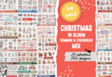 Giveaway – Christmas in Bloom: Summer Evergreen Mix Bundle – 250+ Designs from 25 festive & sunny design sets |  Commercial License