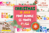 Giveaway – Christmas in July Font Bundle 2:  Free 55 Unique Fonts for Holiday Cards, Crafts, & More – Includes Commercial License