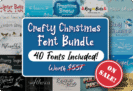 Giveaway – Crafty Christmas Font Bundle: Free 40 delicate & unique fonts | Commercial License