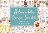 Giveaway – Adorable Design Bundle: Free 29 High-Quality Cute PSD & PNG Graphics for Cards, Posters, Stickers & More 