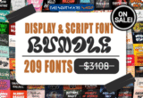 Font Giveaway – Display & Script Font Bundle: Free 209 Premium Fonts with Commercial License