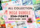 Font Giveaway – Mega Font Bundle: Free 235 Premium Fonts | Commercial License – for Windows & Mac