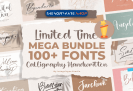Font Giveaway – Mega Handwritten Fonts Bundle: Free 100 Premium Fonts with Commercial License  for Windows & Mac