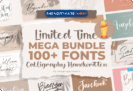 Font Giveaway – Mega Handwritten Fonts Bundle: Free 100 Premium Fonts with Commercial License  for Windows & Mac