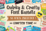 Giveaway – Quirky & Crafty Font Bundle: Free 51 Premium Fonts | Commercial License | OTF/TTF | Windows, Mac, Linux Compatible