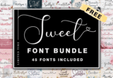 100% Font Giveaway: Sweet Font Bundle – 45 Premium Fonts with Commercial License