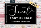100% Font Giveaway: Sweet Font Bundle – 45 Premium Fonts with Commercial License