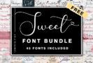 100% Font Giveaway: Sweet Font Bundle – 45 Premium Fonts with Commercial License