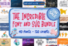 99% Off – The Incredible Font and SVG Bundle: 40 Fonts and 120 Craft files with Commercial License