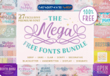 Font Giveaway: The Mega Free Fonts Bundle – Free Commercial License – 27 Premium Fonts by Situjuh – for Windows & Mac