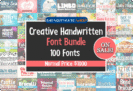 99% Off – Creative Handwritten Fonts Bundle: 100 Premium Fonts with Commercial License – for Windows, Mac OS X