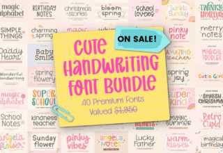 99% Off – Cute Handwriting Font Bundle:  40 Premium Script & Handwritten Fonts | Personal & Commercial Use Included