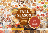 Giveaway – Fall Season Bundle: Free 320 Autumn-Themed Illustrations & Digital Papers | Commercial License