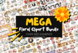 Giveaway – Floral Clipart Mega Bundle: Over 900 High-resolution Elements