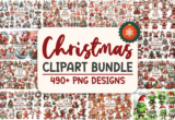 Giveaway – Great Christmas Clipart PNG Bundle – 490+ Festive High-Quality Designs (300 DPI) by Cat Lady | Commercial Use License
