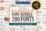 Giveaway – Hand Lettered Font Bundle: 200 Premium Fonts with Commercial License