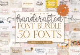 Font Giveaway – Handcrafted Font Bundle: Free 50 Premium Fonts | Commercial License