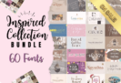99% Off – Inspired Collection Bundle: 60 Unique Fonts with Sans, Serif, Script, and Handwritten Style | Commercial License