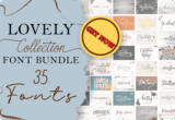 Giveaway – Lovely Collection Font Bundle: Free 35 Premium Fonts for Crafting, Branding, Invitations & More – Commercial License