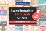 Giveaway – Lovely Handwritten Fonts Bundle: Free 50 Premium Fonts With Commercial License
