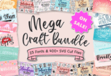 Giveaway – Mega Craft Bundle: Free 25 Unique Fonts & 400+ SVG Cutting Files | Commercial License Included