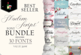Giveaway – Modern Script Font Bundle: Free 30 Premium Fonts – Commercial License – for Windows, Mac, Linux