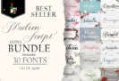 Giveaway – Modern Script Font Bundle: Free 30 Premium Fonts – Commercial License – for Windows, Mac, Linux