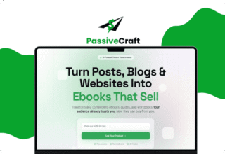 91% Off – PassiveCraft Lifetime Deal | Content Repurposing Software – Ebook, Guide, or Workbook Creator