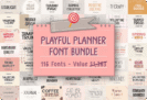 Giveaway – Playful Planner Font Bundle: 116 Premium Fonts | Commercial License – for WIndows, Mac, Linux