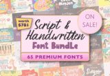 Giveaway – Script & Handwritten Fonts Bundle: 65 Premium Fonts | Commercial License Included.