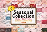 Giveaway – Seasonal Collection Font Bundle: Free 80 Premium Fonts | Commercial License