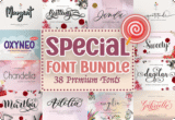 Giveaway – Special Font Bundle: Free Commercial License | 38 Beautiful Fonts, Ideal for branding, invitations, and more