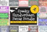 Giveaway – Spooky Handwritten Fonts Bundle: Free 50 Halloween-themed Fonts with Commercial License
