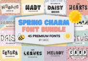 99% Off – Spring Charm Font Bundle: 45 Premium Fonts by 18CC FONTs | Commercial License