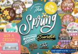 Design Giveaway – Spring Round Sign Bundle: Free 35 Premium Round Sign Designs with Commercial License