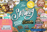 Design Giveaway – Spring Round Sign Bundle: Free 35 Premium Round Sign Designs with Commercial License