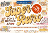 98% Off – Super Retro Font and Graphics Bundle: 23 Premium Retro-themed Fonts + 47 Premium Retro-themed Graphics | Commercial License