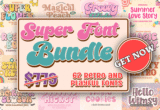 Giveaway – Super Retro and Playful Font Bundle: 62 Groovy, Retro, and Fun Fonts | Commercial License