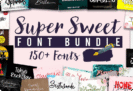 Giveaway – Super Sweet Font Bundle: Free 166 Premium Fonts with Commercial License